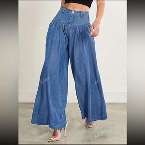 SHEIN Blue Flare & Wide Leg Jeans